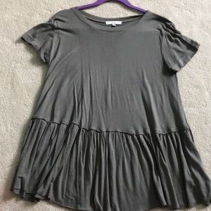 army green peplum top